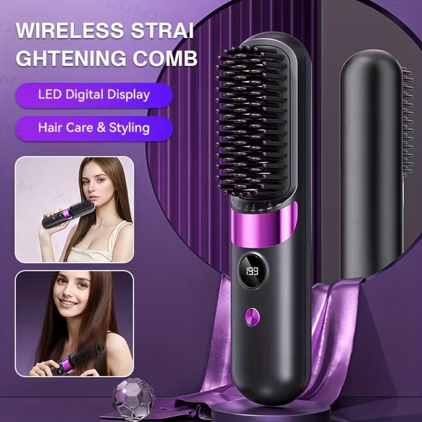 USB Hair Straightener & Curler Brush